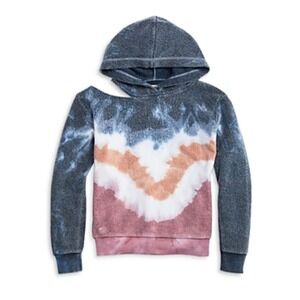 Girls Vintage Havana Tie Dye Fuzzy Hoodie‎ Sweatshirt Size M